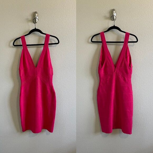 Herve Leger Magenta Bandage Dress Size Medium ASO Kim Kardashian Madame Tussauds - Picture 2 of 11